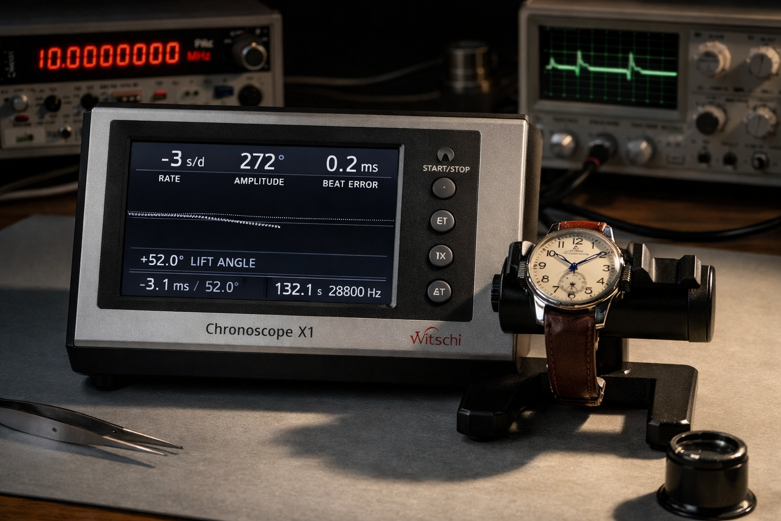 Electronic timegrapher measuring watch accuracy